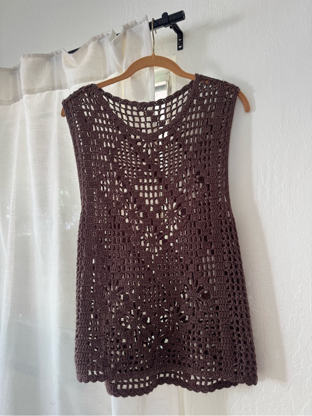 Women’s Brown Crochet Tank